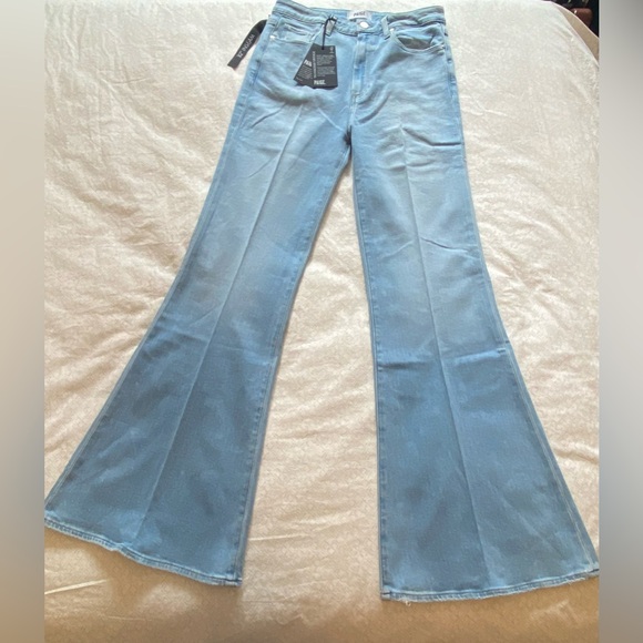 NWT Paige Charlie high rise super flare jeans in “luminaries” light wash - Picture 6 of 15